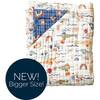 Classic Muslin Super Snuggle Blanket, Narwhal + Hello Sunshine - Blankets - 1 - thumbnail