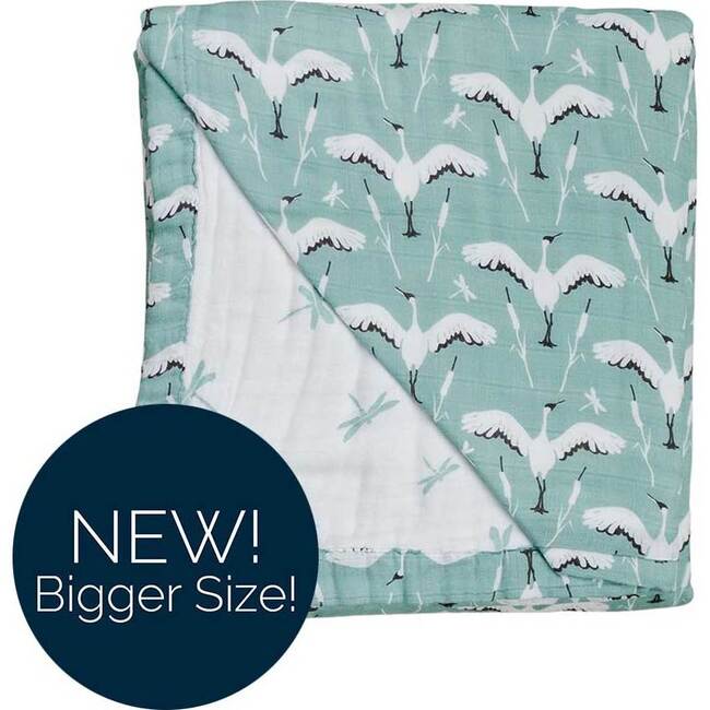 Oh So Soft Muslin Super Snuggle Blanket, Crane + Dragonfly