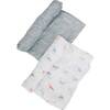 Oh So Soft Muslin Swaddle Blanket Set, Animal Alphabet + Grey Crayon - Swaddles - 1 - thumbnail