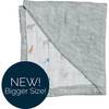 Oh So Soft Muslin Super Snuggle Blanket, Animal Alphabet + Grey Crayon - Blankets - 1 - thumbnail