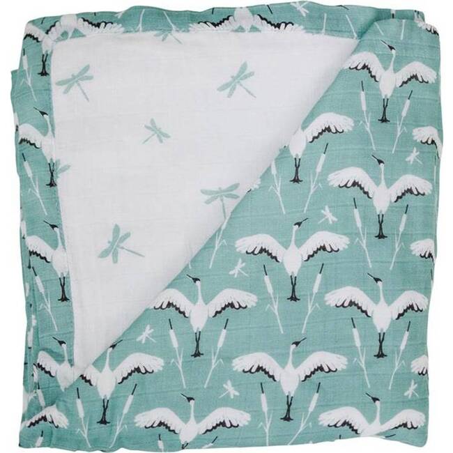 Oh So Soft Muslin Snuggle Blanket, Crane + Dragonfly