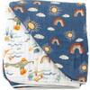 Classic Muslin Snuggle Blanket, Narwhal + Hello Sunshine - Blankets - 1 - thumbnail