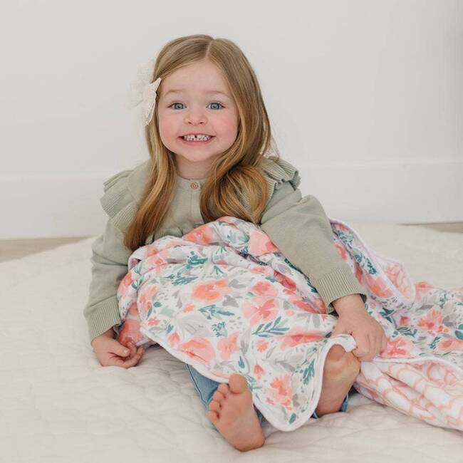 Classic Muslin Snuggle Blanket, Floret + Trellis - Blankets - 2