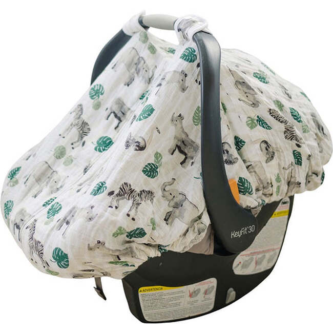 Classic Muslin Car Seat Cover, Jungle - Car Seat Accessories - 2