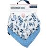 Classic Muslin Bandana Bib Set, Blue Leaves + Cornflower - Bibs - 3