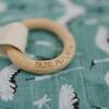 Oh So Soft Muslin Teether Blanket with Wooden Ring, Crane - Teethers - 3