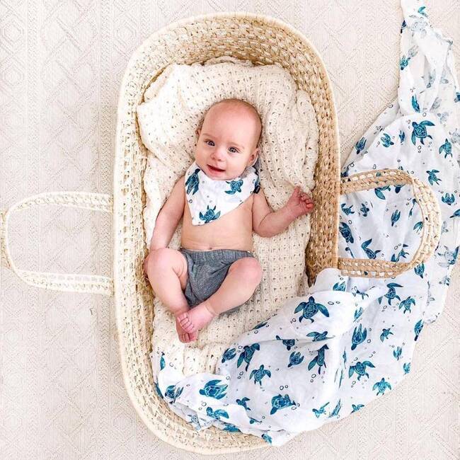 Oh So Soft Muslin Bandana Bib, Sea Turtles - Bibs - 2