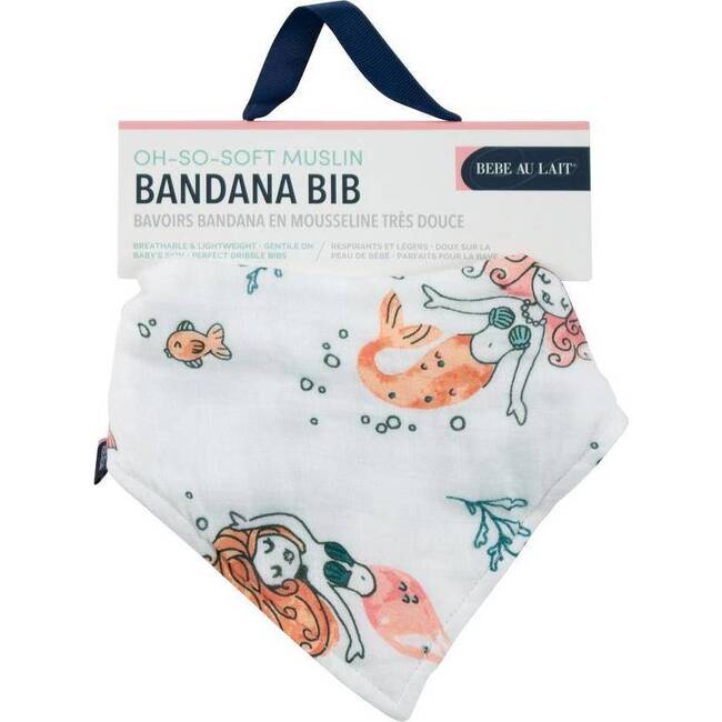 Oh So Soft Muslin Bandana Bib, Mermaid - Bibs - 3
