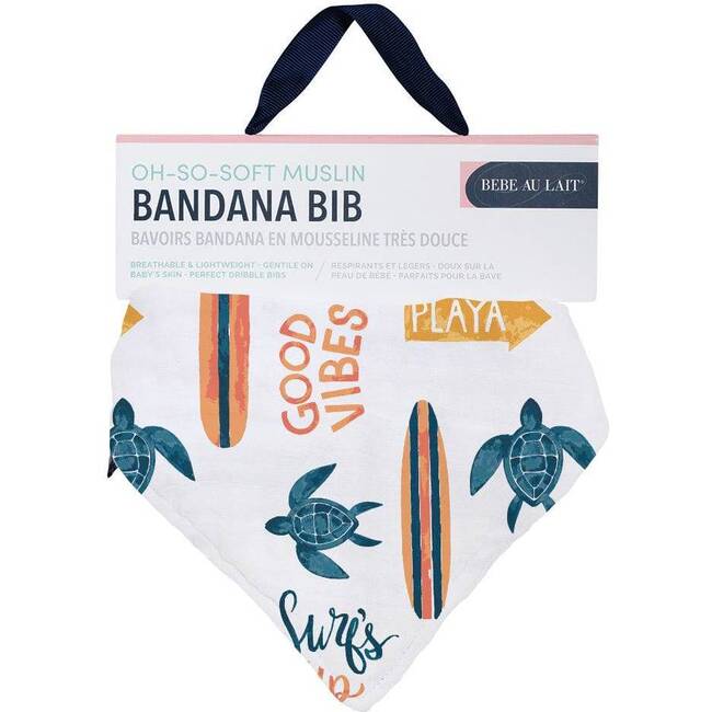 Oh So Soft Muslin Bandana Bib, Surf - Bibs - 3