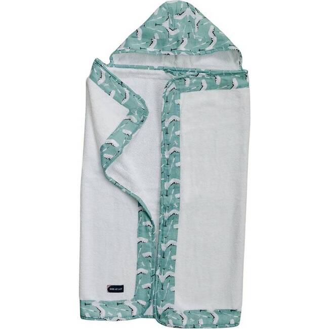 Hooded Baby Towel, Crane