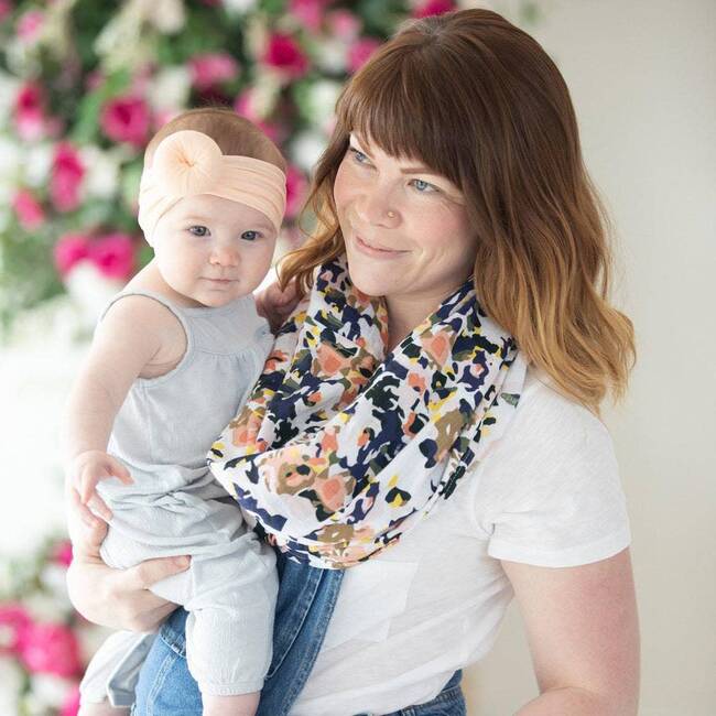 2-in-1 Muslin Infinity Breastfeeding Scarf, Indigo - Nursing Covers - 3