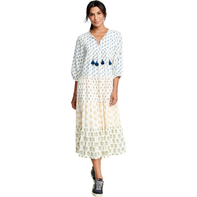Womens Indira Dress, Mixed Block Print - Dresses - 1