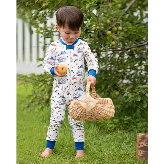 Fall Apple Picking Pima Cotton Zip Up Pajamas, multi - Pajamas - 3