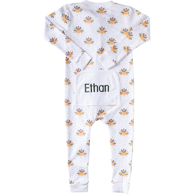 Turkey Print Pima Cotton Zip Up Pajamas, Multi