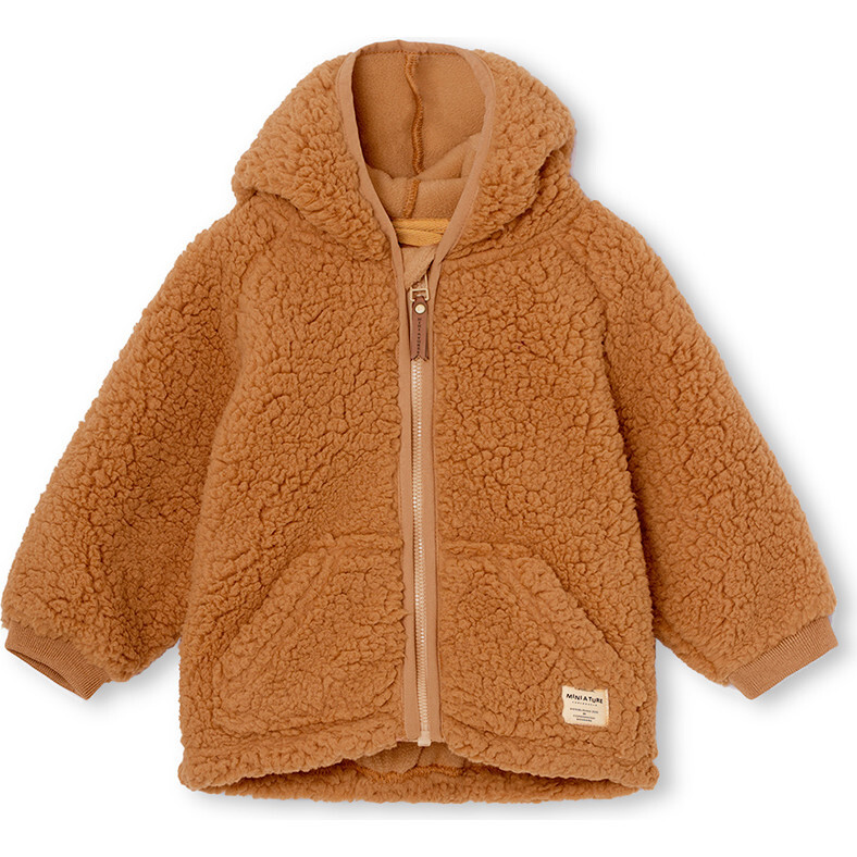 Liff Teddy Jacket, Pecan Brown - Jackets - 1