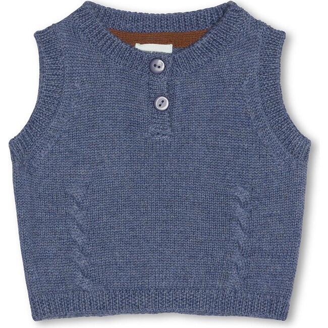 Merino Wool Baby Vest, Citadel Blue