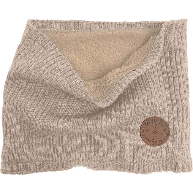 Double Layer Goi Neck Warmer, Grey Brown
