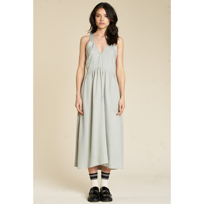 Women's Lucas Dress, Dusty Green - Dresses - 4