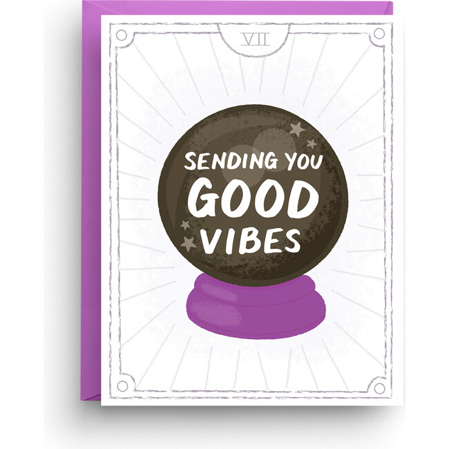 Good Vibes Crystal Ball Tarot Greeting Card - Paper Goods - 1