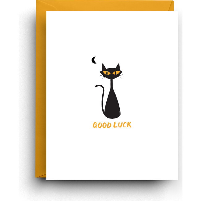 Good Luck Black Cat Halloween Card