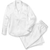 Women's Silk Pajama Set, White - Pajamas - 1 - thumbnail
