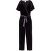 Women's Velour Jumpsuit, Black - Rompers - 1 - thumbnail