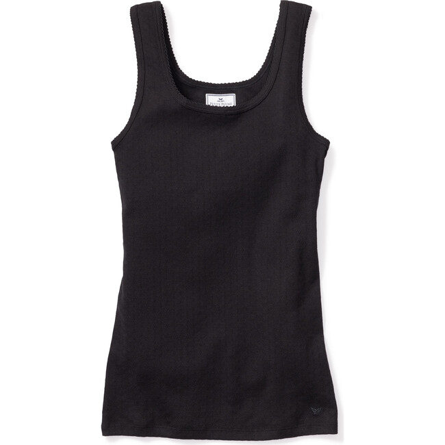 Women's Sleeveless Pointelle Top, Black - Loungewear - 1