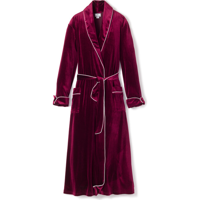 Women's Velour Robe, Royal Garnet
