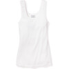 Women's Sleeveless Pointelle Top, White - Loungewear - 1 - thumbnail