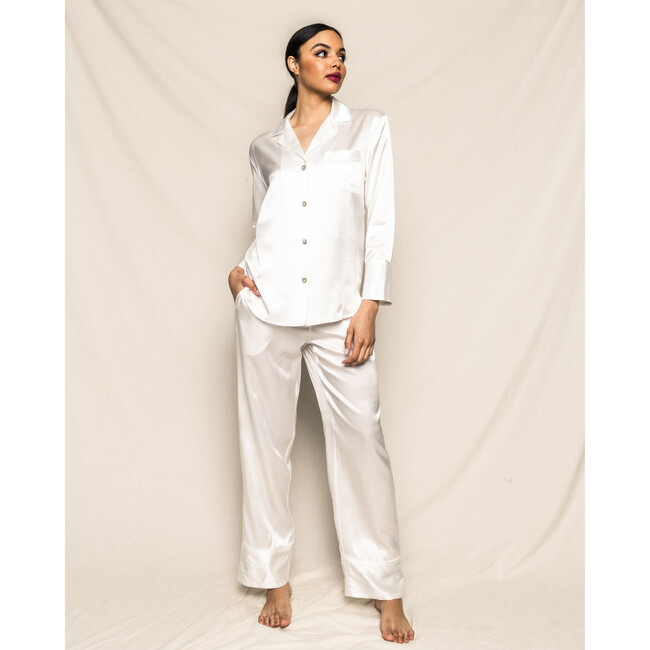 Women's Silk Pajama Set, White