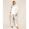 Women's Silk Pajama Set, White - Pajamas - 2