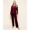 Women's Velour Pajama Set, Royal Garnet - Pajamas - 2