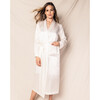 Women's Silk Long Robe, White - Robes - 2 - thumbnail