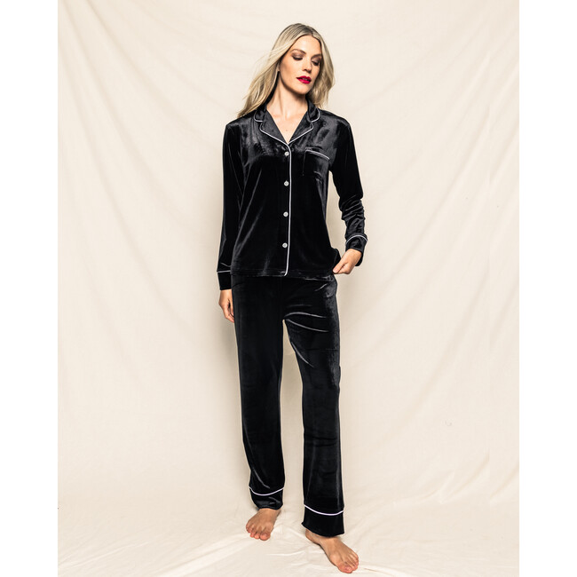 Women's Velour Pajama Set, Black