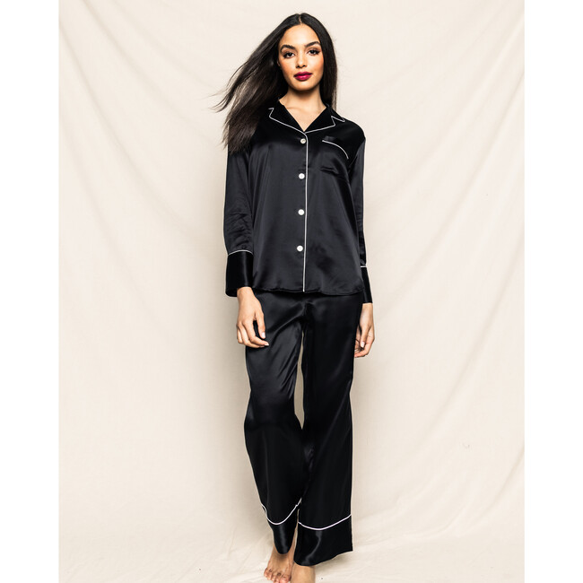 Women's Silk Pajama Set, Black