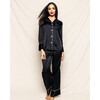 Women's Silk Pajama Set, Black - Pajamas - 2