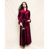 Women's Velour Robe, Royal Garnet - Robes - 2