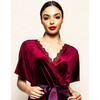 Women's Velour Jumpsuit, Royal Garnet - Rompers - 4