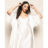 Women's Silk Robe with feathers, White - Robes - 4 - thumbnail