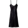 Women's Silk Cosette Slip with Lace, Black - Nightgowns - 1 - thumbnail