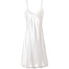 Women's Silk Cosette Slip Dress with Lace, White - Nightgowns - 1 - thumbnail