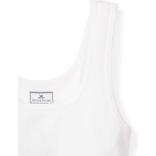 Women's Sleeveless Pointelle Top, White - Loungewear - 4