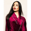 Women's Velour Robe, Royal Garnet - Robes - 5