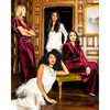 Women's Silk Tunic Set with Feathers, White - Pajamas - 5