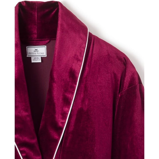 Women's Velour Robe, Royal Garnet - Robes - 6