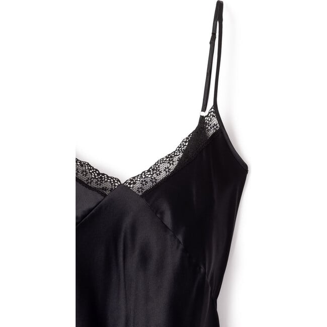 Women's Silk Cosette Slip with Lace, Black - Nightgowns - 6