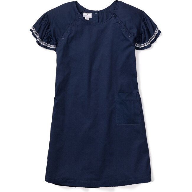 Women's Hospital Gown, Navy Twill - Nightgowns - 1