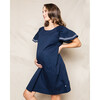 Women's Hospital Gown, Navy Twill - Nightgowns - 4 - thumbnail