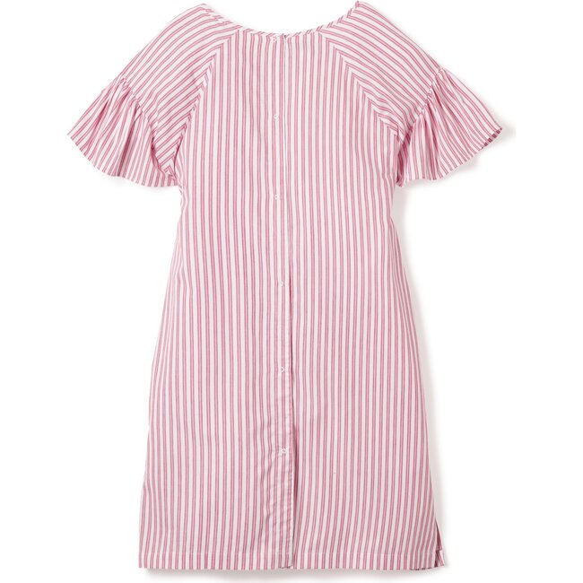 Women's Hospital Gown, Antique Red Ticking - Nightgowns - 3