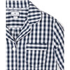 Women's Flannel Pajama Set, Navy Gingham - Pajamas - 3